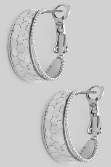 Hammered Stack Hinge Hoops