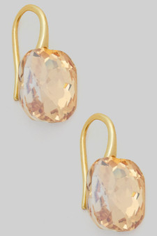 Dazzling Geo Stone Pull Fish Hook Earrings