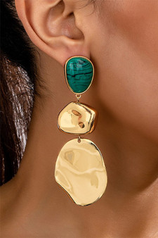 Triple Tier Textured Drop Earrings