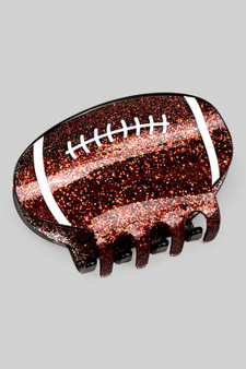 Glittery Acrylic Football Hair Clip