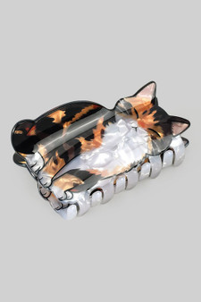 Marbled Acrylic Calico Cat Hair Clip