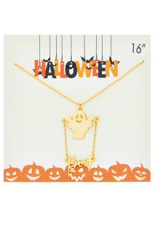 Halloween Ghost Pendant Necklace - #DNB609-0