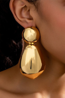 Large Shiny Geo Tiered Drop Earrings