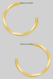 Twist Bar C Hoop Earrings