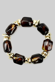 Brown Acrylic Resin Stretch Bracelet