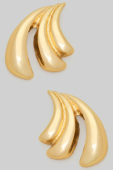 Triple Curve Stack Drop Earrings