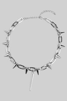 Large Spike Pendant Chain Necklace With Spikes