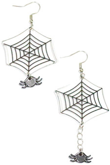 Acrylic Spider Web Dangle Earrings 