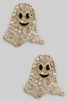 Pave Ghost Post Earrings