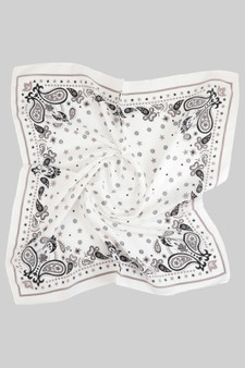 Silky Star And Paisley Print Square Scarf
