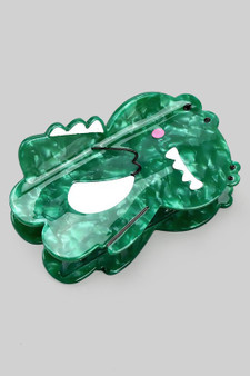 Playful Alligator Marbled Acrylic Hair Clip