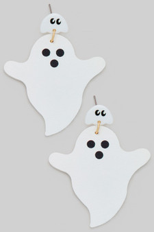 Fabric Halloween Ghost Drop Earrings