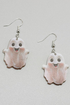 Acrylic Ghost Print Dangle Earrings