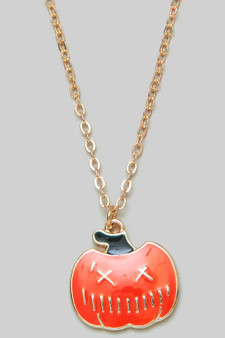 Halloween Pumpkin Pendant Necklace