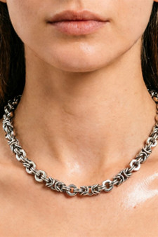 Gothic Intricate Chain And Nut Link Necklace