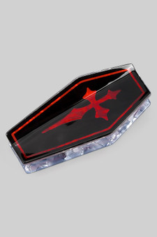 Marbled Acrylic Gothic Cross Coffin Hair Clip