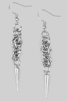 O Link Cluster Spiked Drop Earrings
