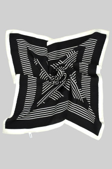 Geometric Striped Two Tone Soft Gauze Square Scarf