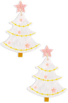 Marbled Acrylic Christmas Tree Earrings