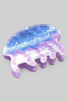 Marbled Acrylic Playful Jellyfish Hair Clip