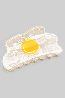 Large Marbled Acrylic Sunny Side Up Egg Hair Clip