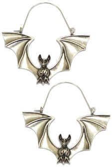 Metal Bat Drop Earrings