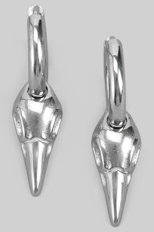 Stainless Steel Raven Skull Huggies