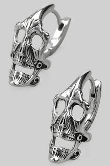 Cool Stainless Steel Skull Hoops