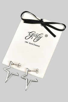 18K Gold Dipped Stainless Steel Star Earrings