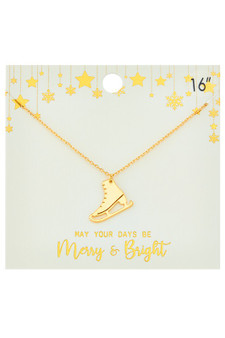 Figure Ice Skate Pendant Necklace