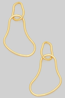 Wavy Tiered Brass Drop Earrings