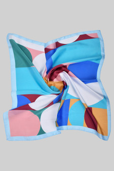 Abstract Geo Shaped Colorful Silky Square Scarf
