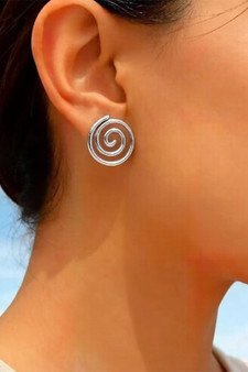 Brass Spiral Post Earrings