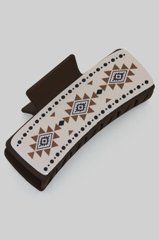 Western Aztec Print Rectangular Hair Clip