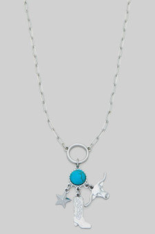 Western Multi Charm Chain Necklace