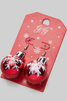 Snowflake Christmas Ornament Earrings