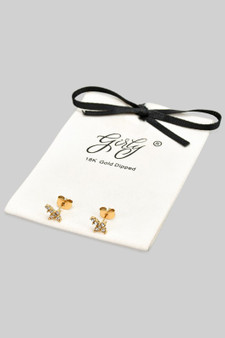 Stainless Steel Dainty Cz Cross Studs