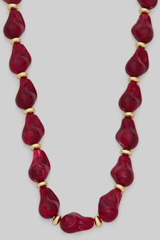 Burgundy Stone Link Necklace