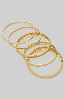 Mixed Texture Four Piece Bangle Set