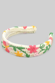 Crochet Multi Color Floral Headband