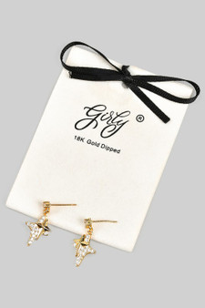 18K Gold Dipped Cz Star Drop Earrings