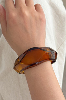 Spring Hinge Geo Acrylic Cuff Bracelet