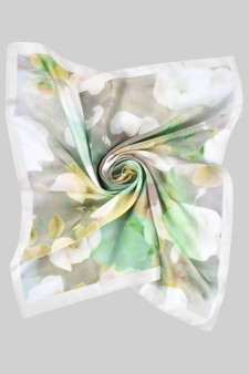 Silky Soft Watercolor Floral Print Square Scarf