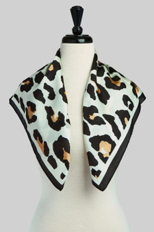 Silky Leopard Print Square Scarf - #BS0082