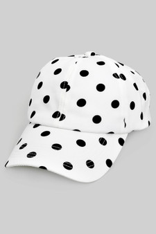 Polka Dot Print Adjustable Strap Cap