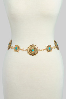 Western Tq Conch Link Chain Belt