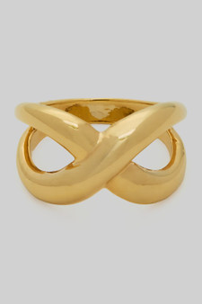 Criss Cross X Cutout Brass Ring
