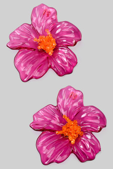 Acrylic Island Flower Post Earrings
