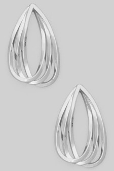 Interlocking Brass Teardrop Earrings
