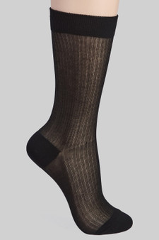 Sheer Calf Length Socks In Solid Colors